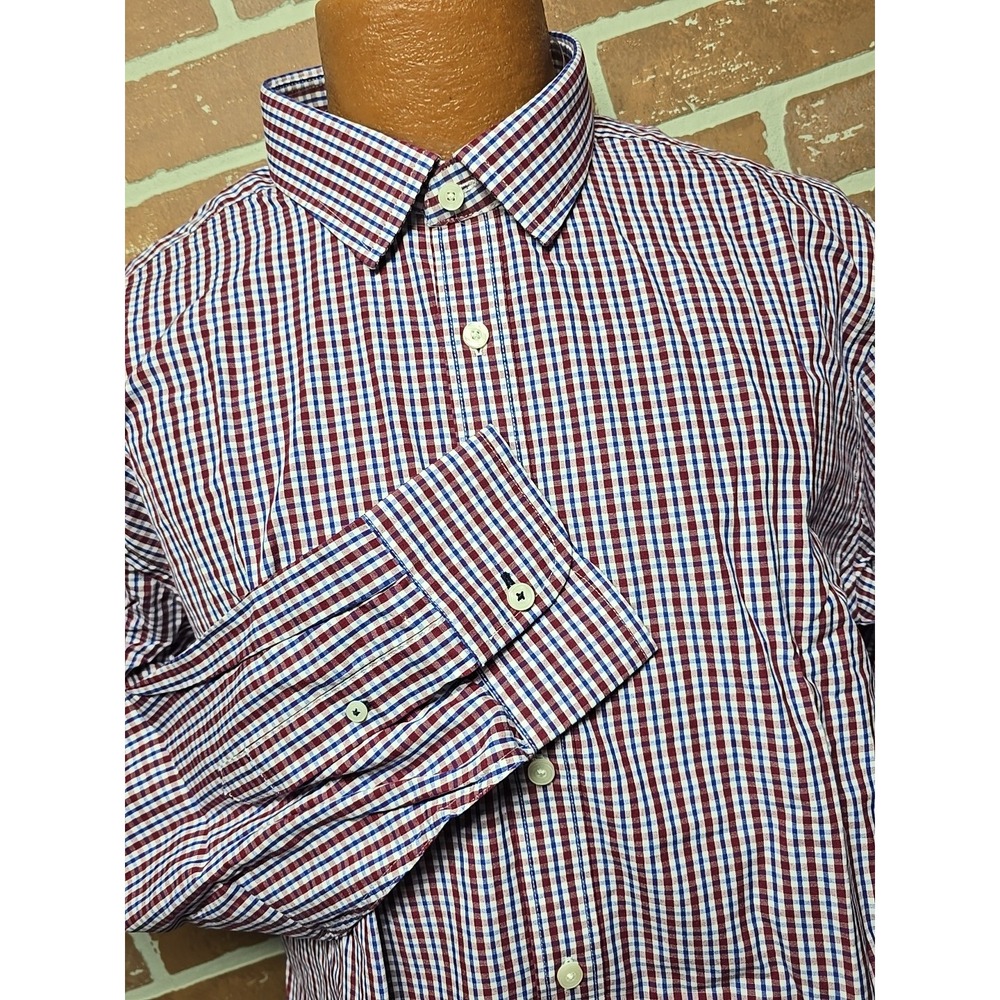 UNTUCKit Men's Shirt XXL Regular Long Sleeve Button-Up Gingham Casual Patriotic‎